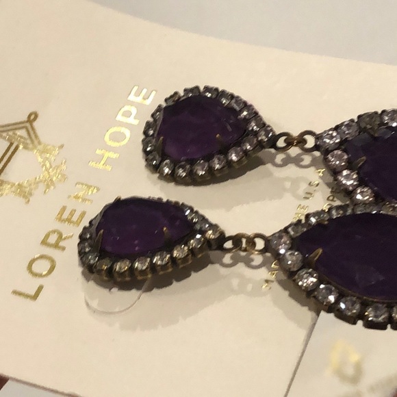 ABBA deep purple crystal earrings - Picture 3 of 3